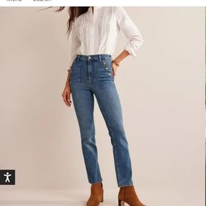 Boden Patch Pocket Straight Jeans